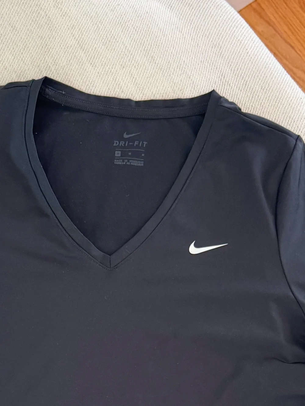 Nike Black V-Neck Dri-FIT Short Sleeve Tee